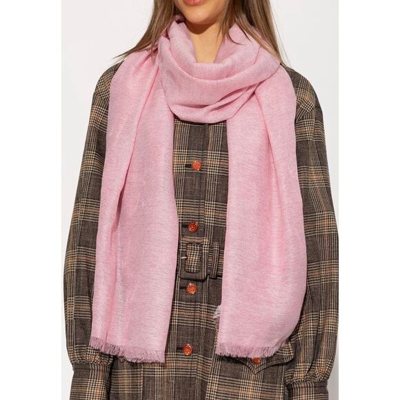 GUCCI Scarf Pink GG Logo Pattern Large Shawl Big Size - Picture 1 of 7